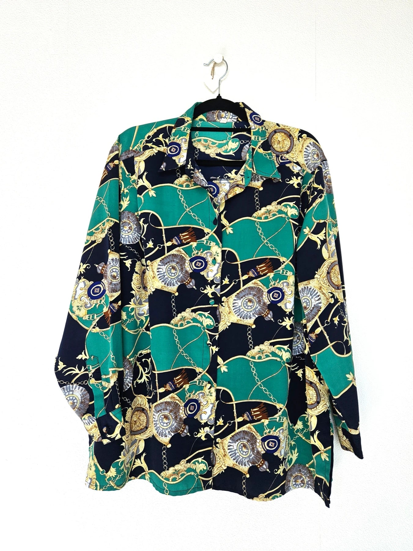 Vintage blouse met Versace print