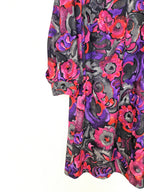 Lange vintage blouse met kleurrijke print | M