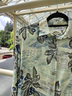 Viscose lichtgroene vintage blouse  | L