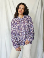 Vintage blouse met paarse print | XL