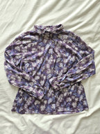 Vintage blouse met paarse print | XL