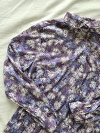 Vintage blouse met paarse print | XL