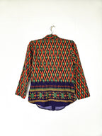 Vintage blouse met gekleurde ruiten | XS