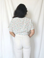 Luchtige vintage blouse met lichte glans | XXL