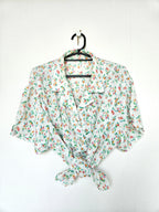 Luchtige vintage blouse met lichte glans | XXL