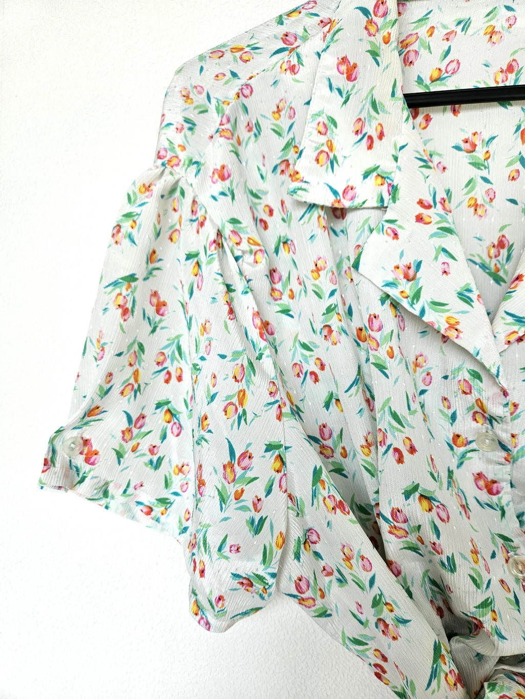 Luchtige vintage blouse met lichte glans | XXL
