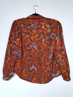 blouse met oranje print