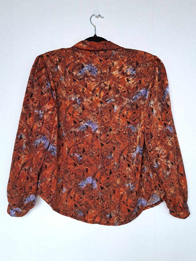 blouse met oranje print