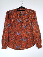 blouse met oranje print