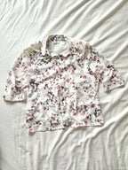 Witte vintage blouse met bloemen | XL