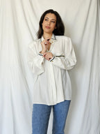 Elegante witte vintage blouse | XXL
