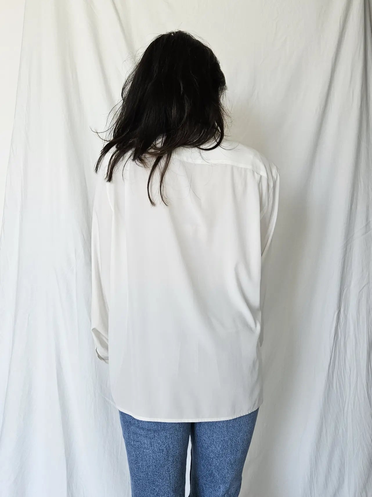 Elegante witte vintage blouse | XXL