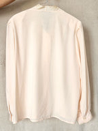 Pasteloranje vintage blouse met kanten versieringen | XL