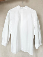 Witte katoenen western-style vintage blouse met kant | XL