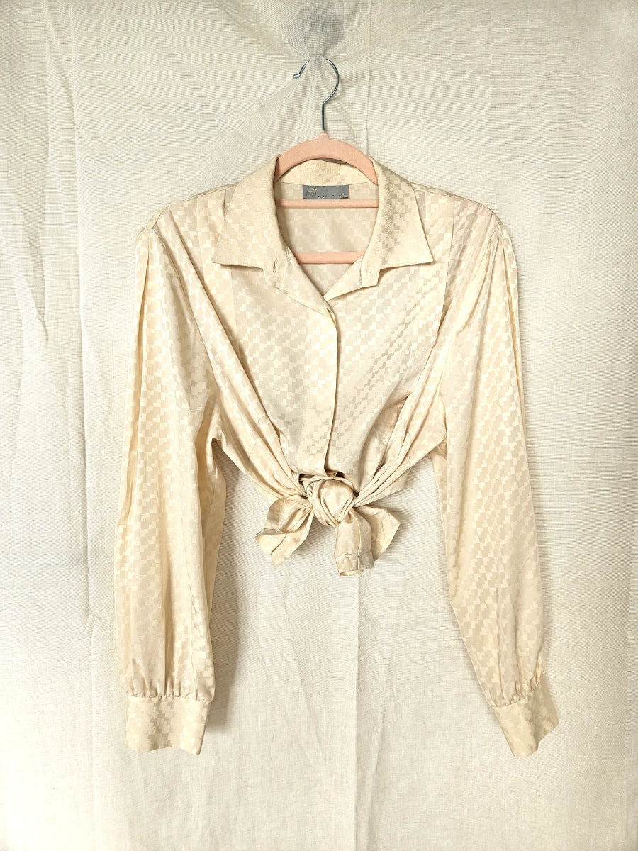 Beige vintage blouse | L