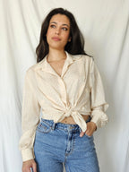 Beige vintage blouse | L