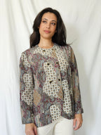 Vintage blouse met bijzondere prints | L