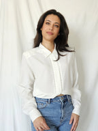 Romantische witte vintage blouse | L