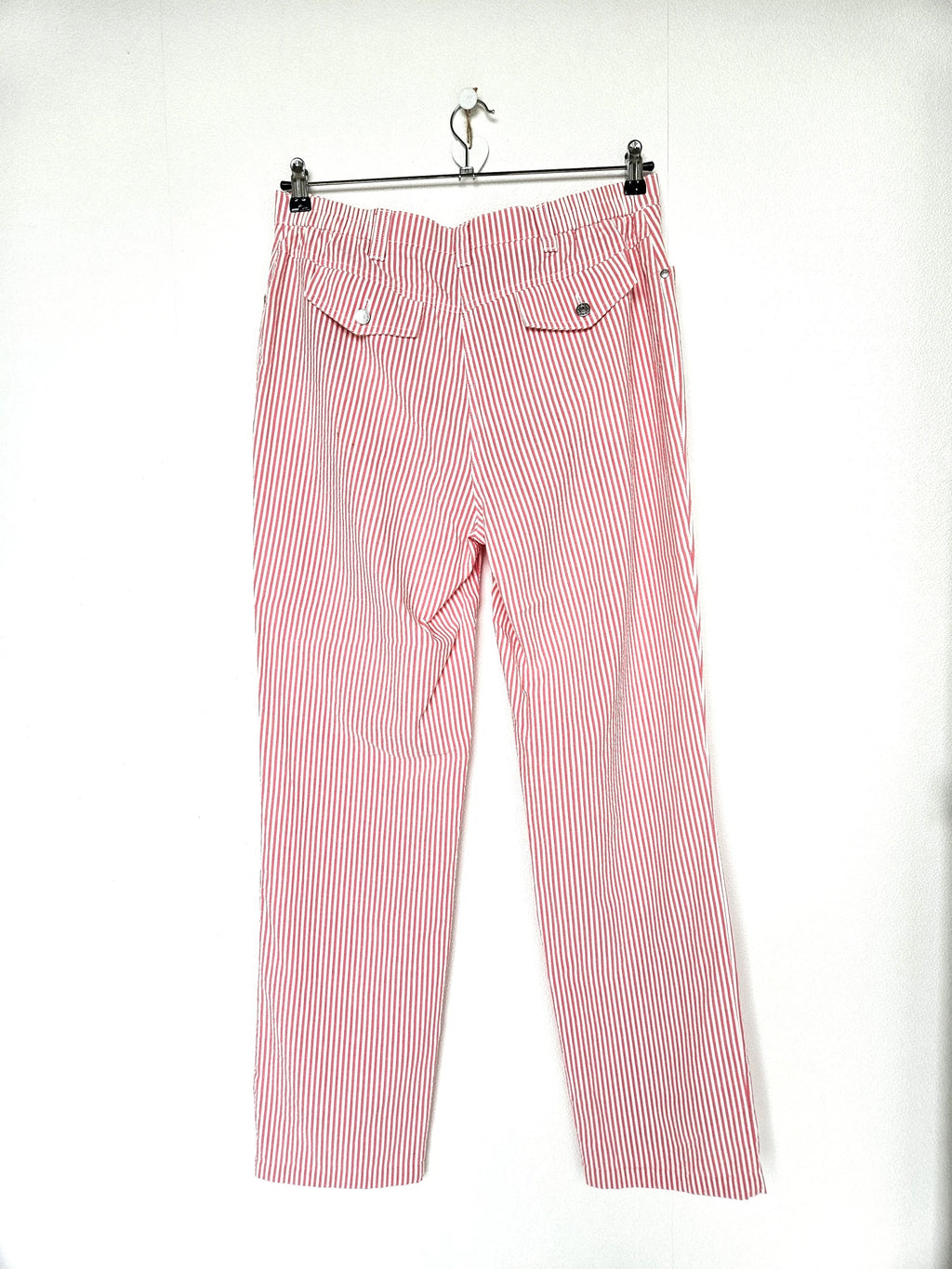 Katoenen vintage broek met rode strepen | XXL (33/32)