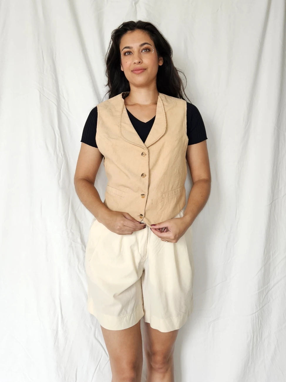 Corduroy vintage gilet bruin