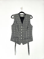 Vintage gilet met grijs patroon