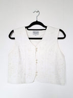 Vintage gilet white romance | M