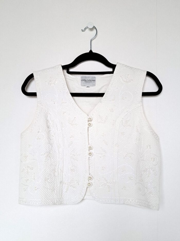 Vintage gilet white romance | M