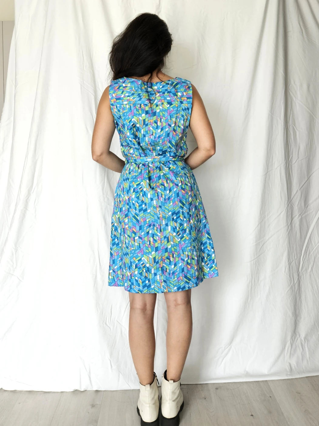 Vintage mozaïek jurk van katoen | S