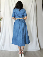 Betty Barclay vintage denim jurk katoen | M