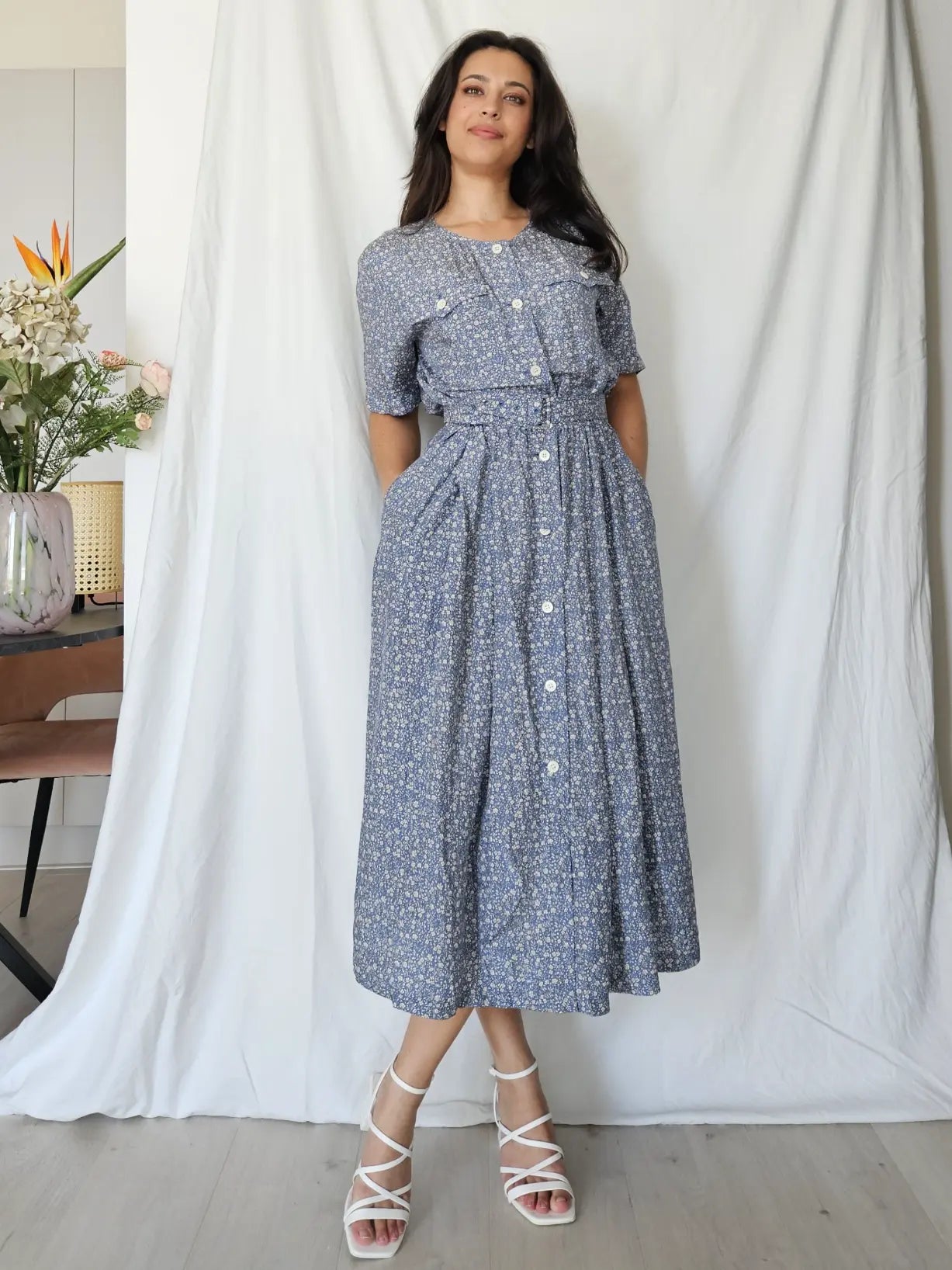 Zwierige 100% zijden vintage jurk | M