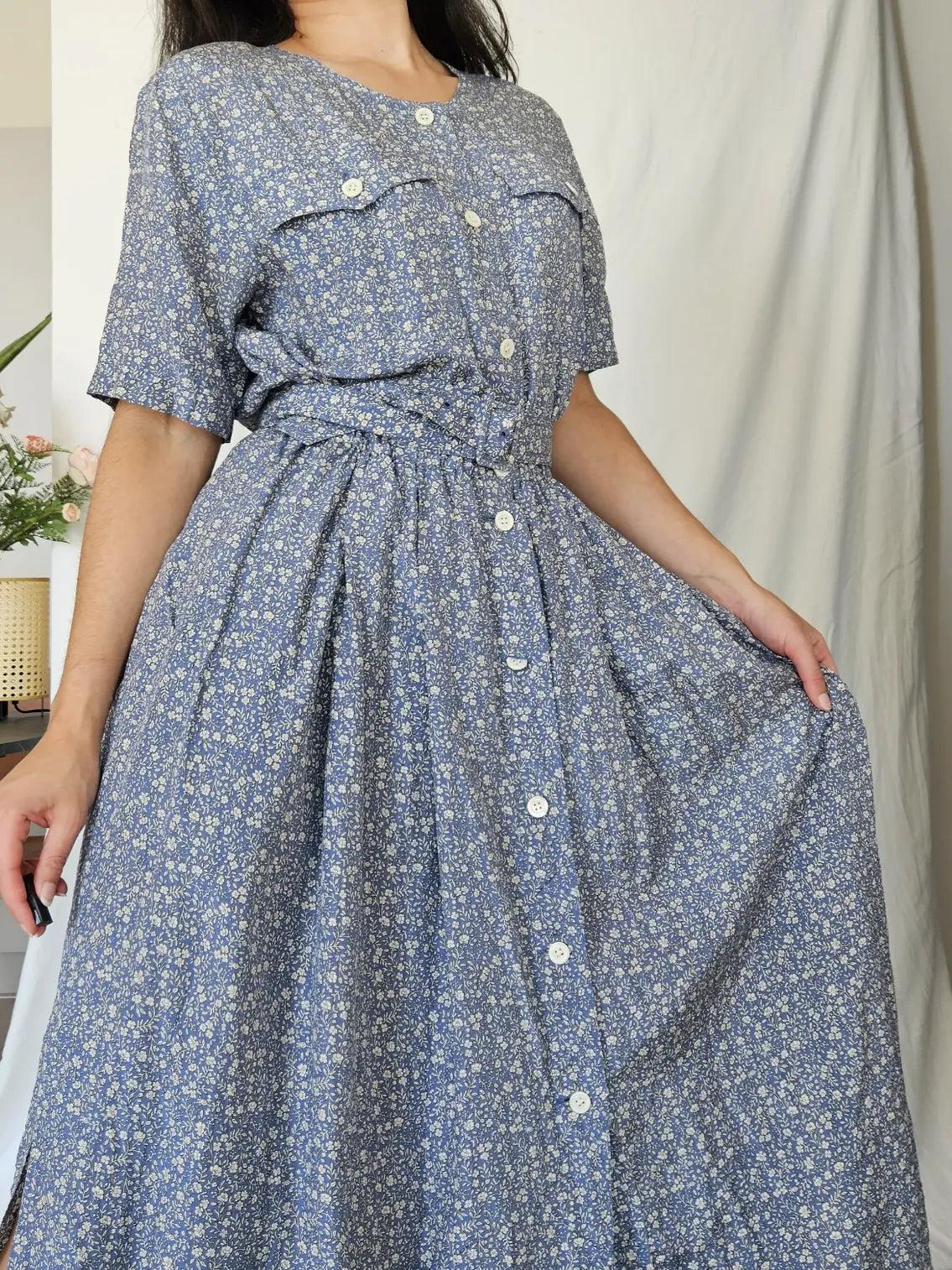 Zwierige 100% zijden vintage jurk | M