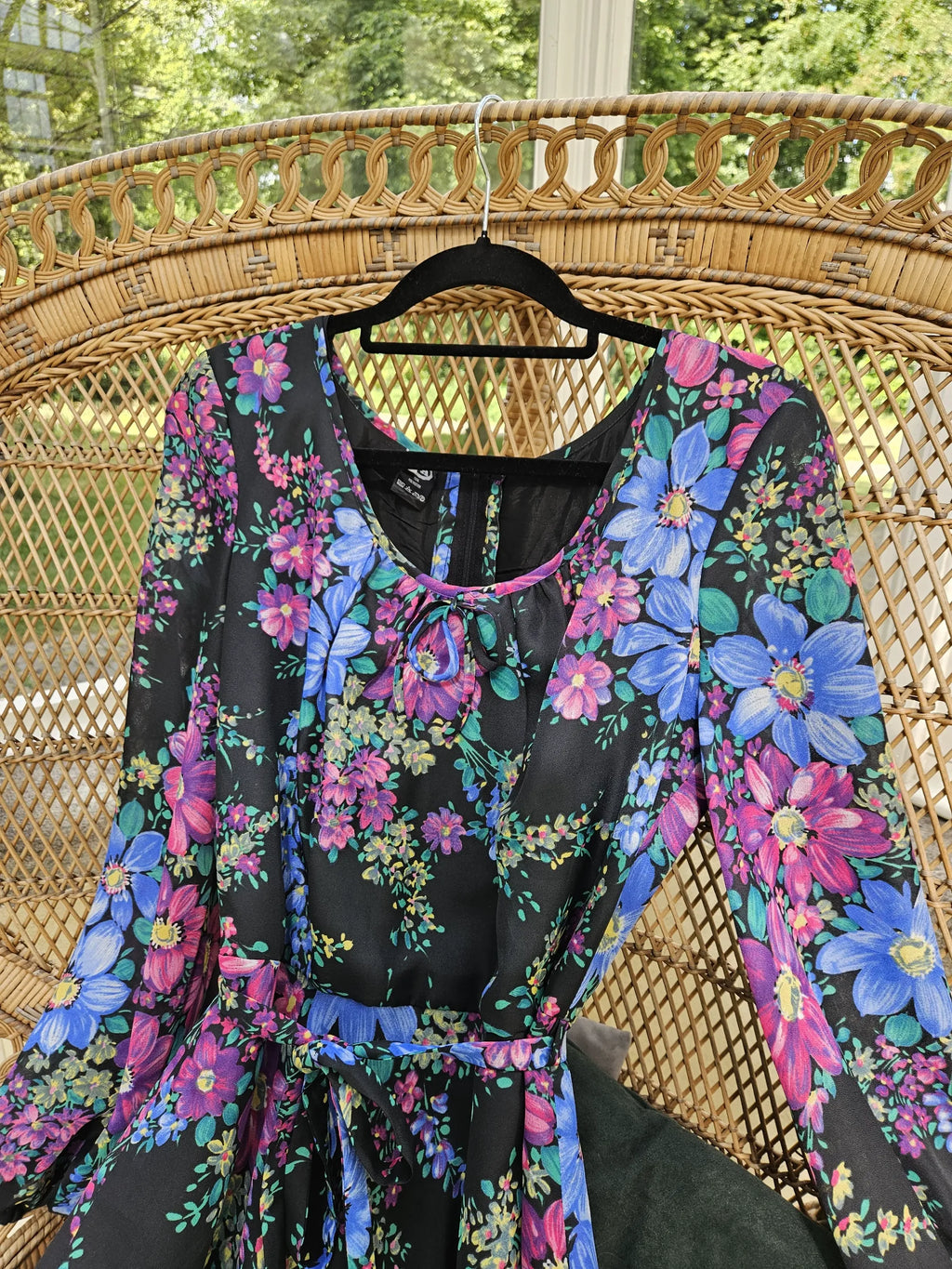 Lange boho vintage bloemenjurk | M