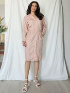Lichtroze viscose vintage jurk | L