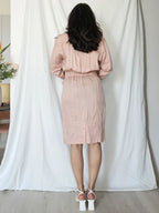 Lichtroze viscose vintage jurk | L