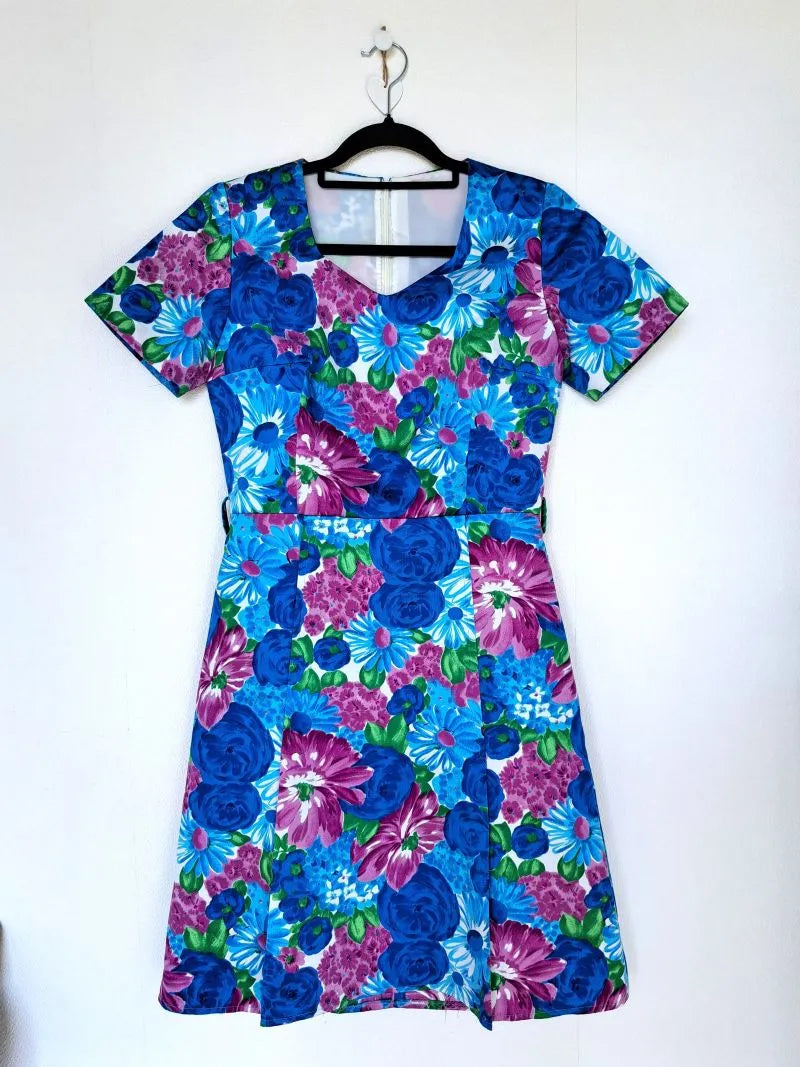 Handwerk jaren 60 vintage jurk met bloemen | M