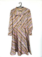 Vintage jurk met strepen en bloemen | M