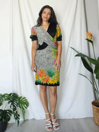 Tropische vintage overslag jurk | XS/S