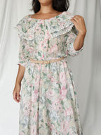 Romantische vintage jurk met kraag | L