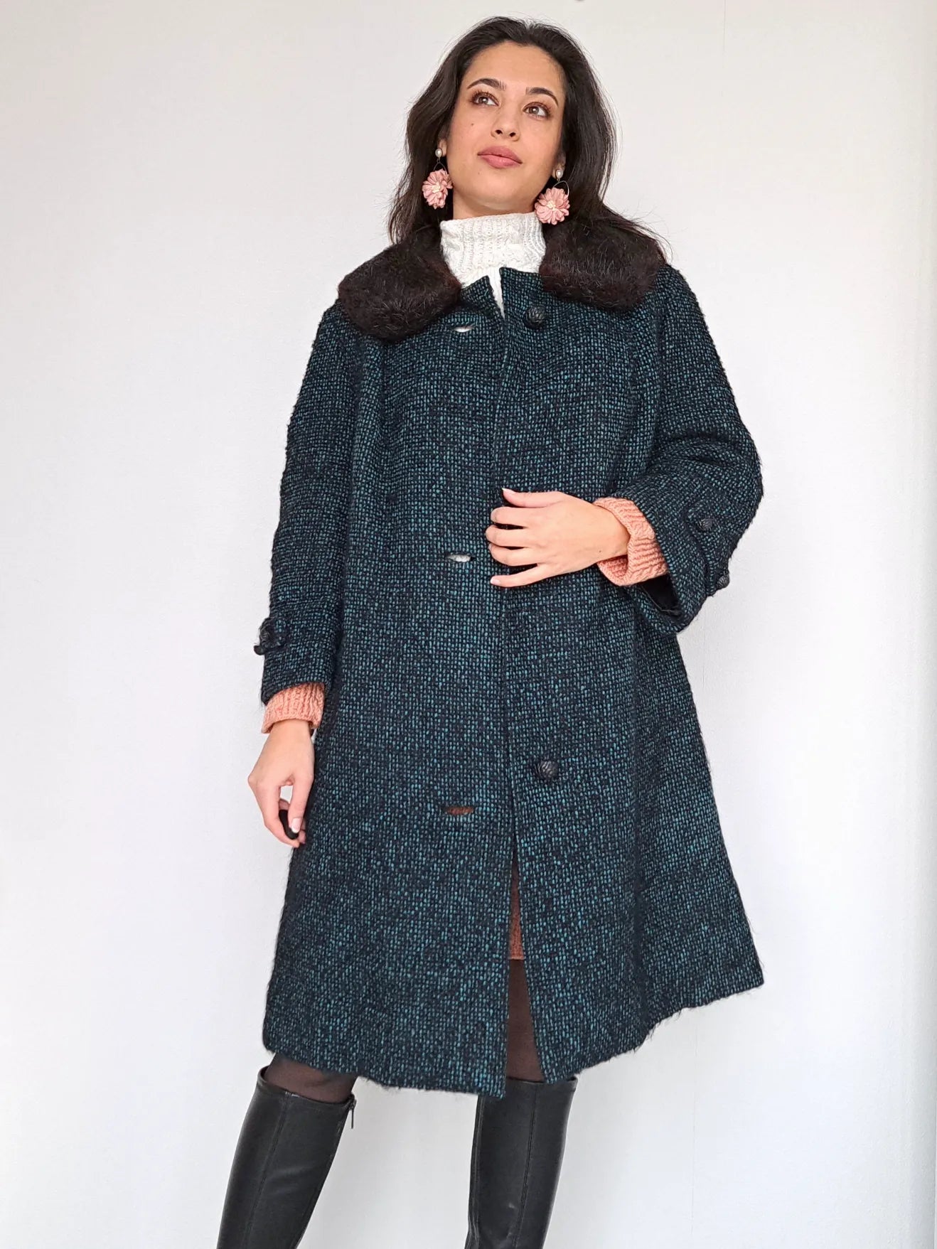 jaren 50 bouclé vintage jas