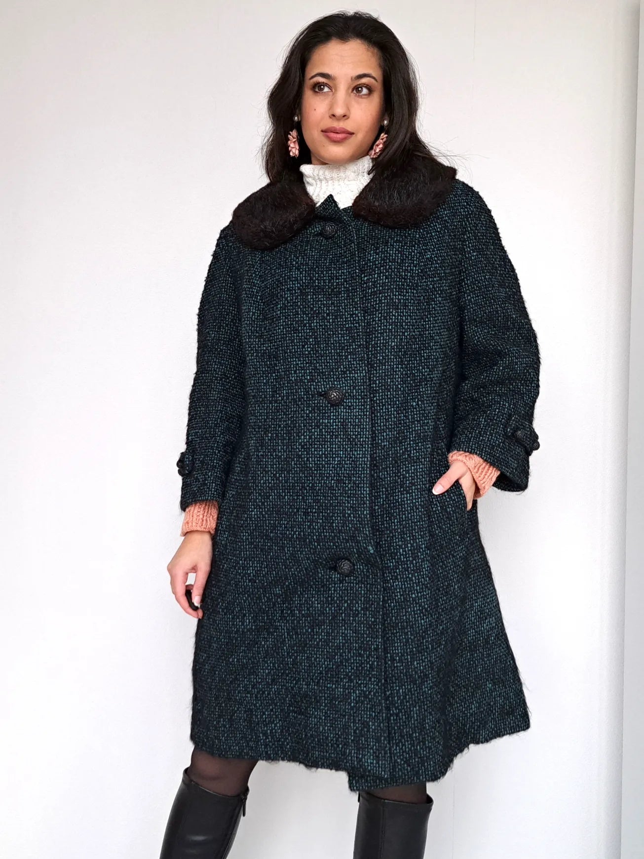 jaren 50 bouclé vintage jas
