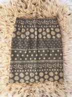 vintage rok grijs geel