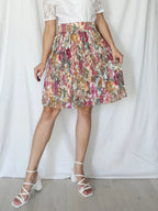 Vintage plooirok met bloemenprint  | L