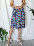 Zachte viscose rok met bloemen bladeren | S/M