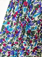 Zachte viscose rok met bloemen bladeren | S/M