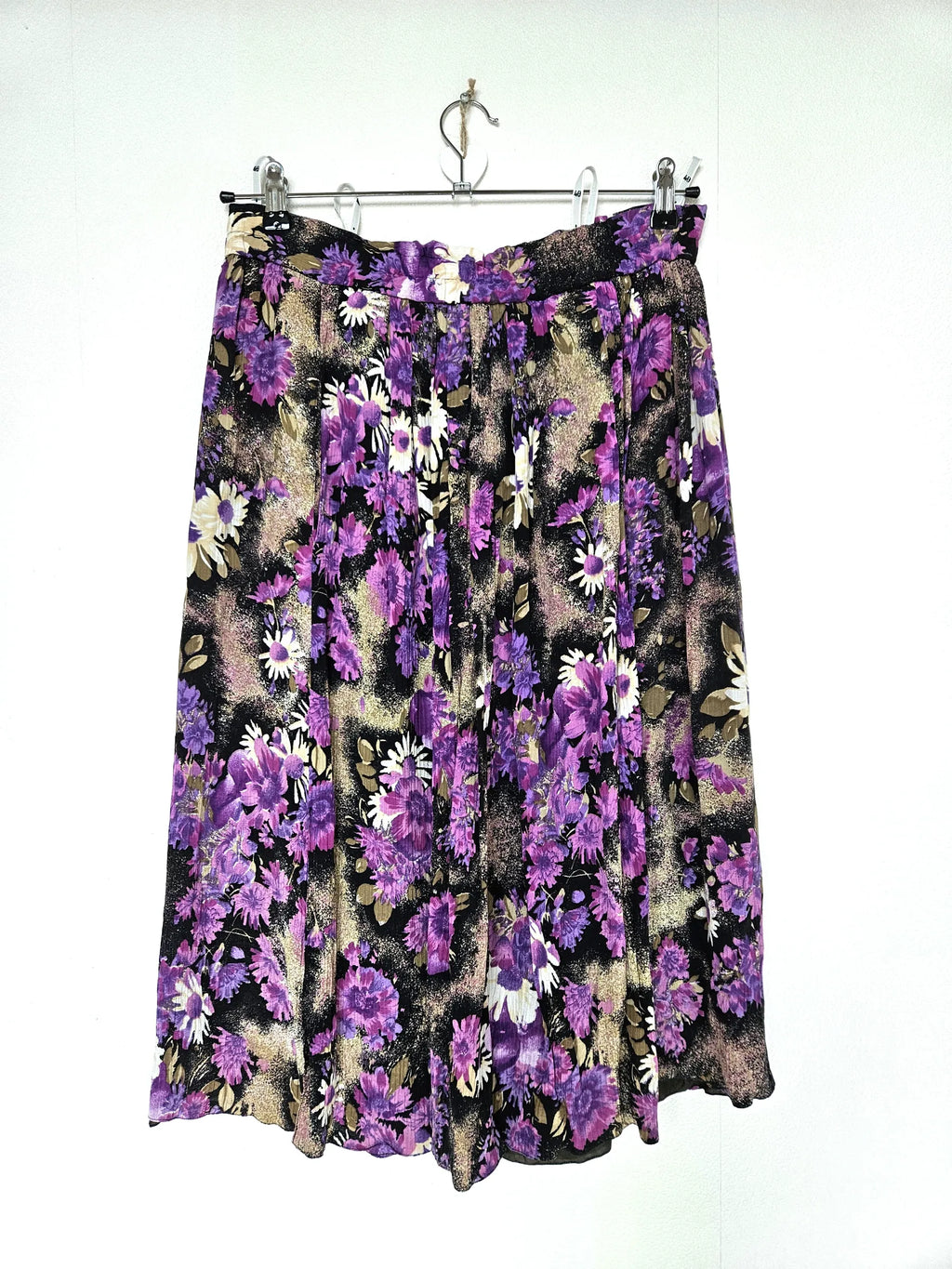 Viscose vintage rok met rijke print | XL