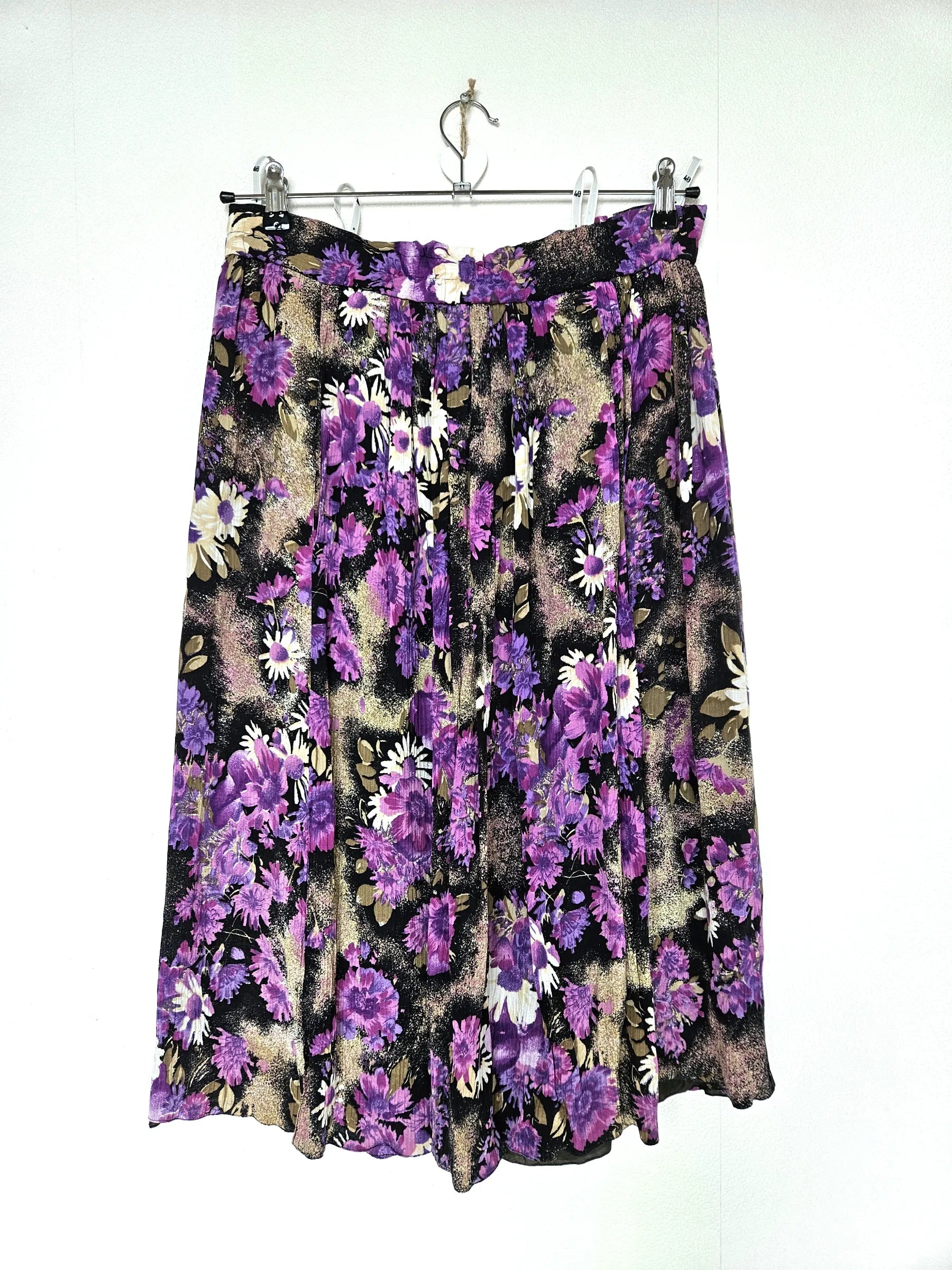 Viscose vintage rok met rijke print | XL