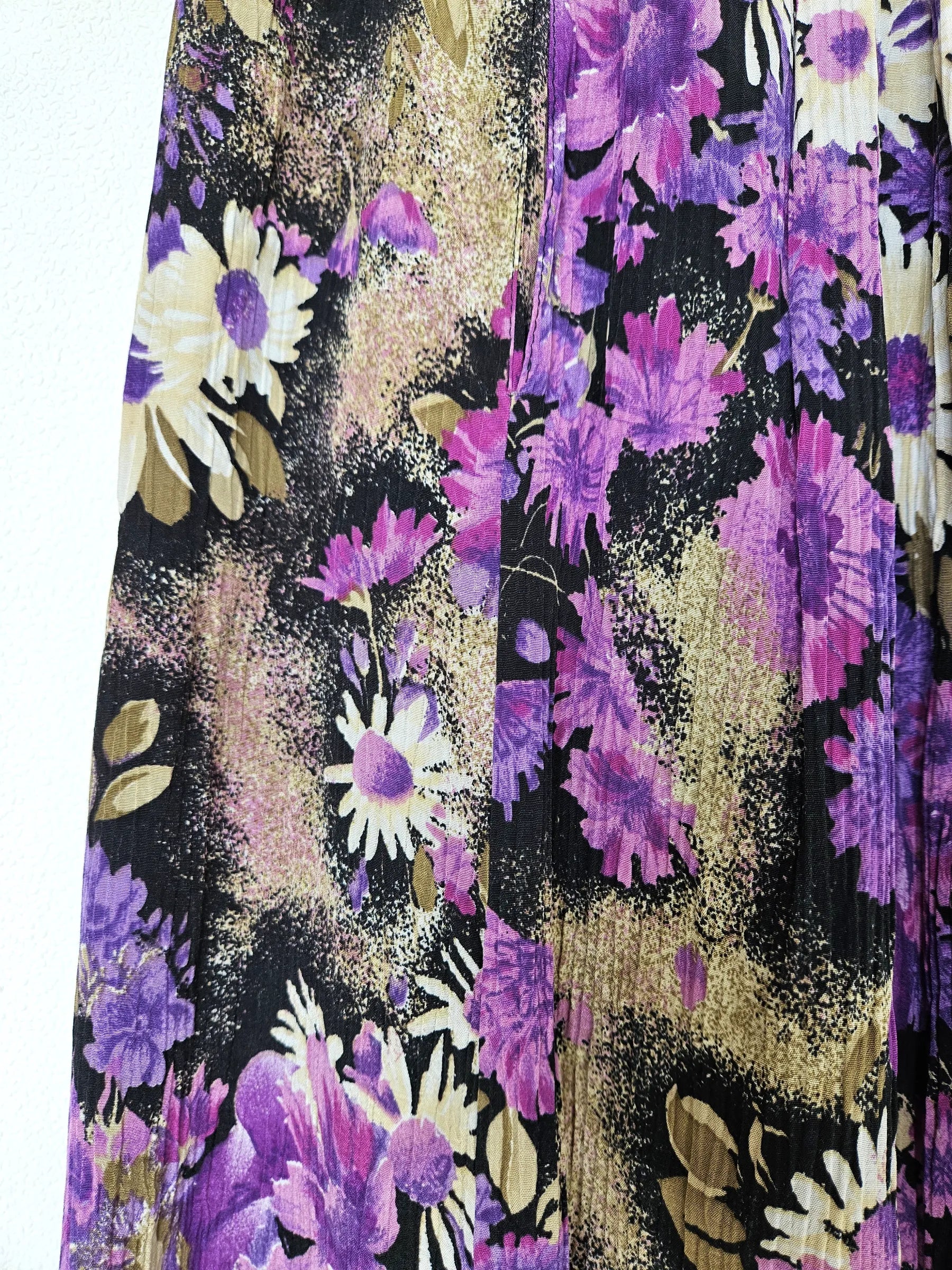Viscose vintage rok met rijke print | XL