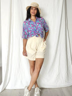 butter yellow vintage shorts