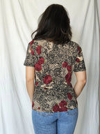 Vintage shirt met rozen | L