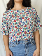 Vintage top met rozen | L